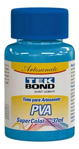 Tinta Pva Para Arte E Artesanato Tekbond Super Color 37ml Cor Azul Caribe