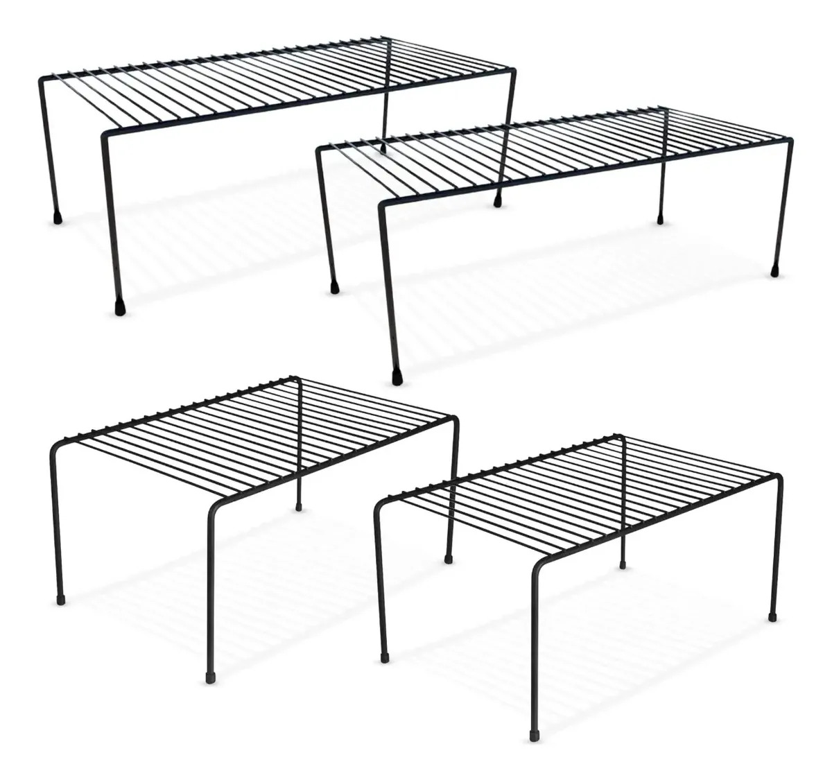 Organizador Cozinha Armário Prateleira Aramado Aço 42cm 32cm Cor Preto