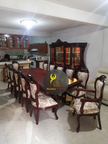 Comedor Luis Xv Modelo Medallón 12 Sillas Elegante Fino