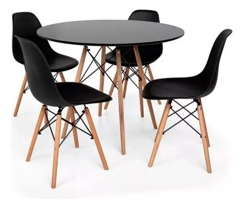 Kit 4 Cadeiras Eames + Mesa Redonda 70cm