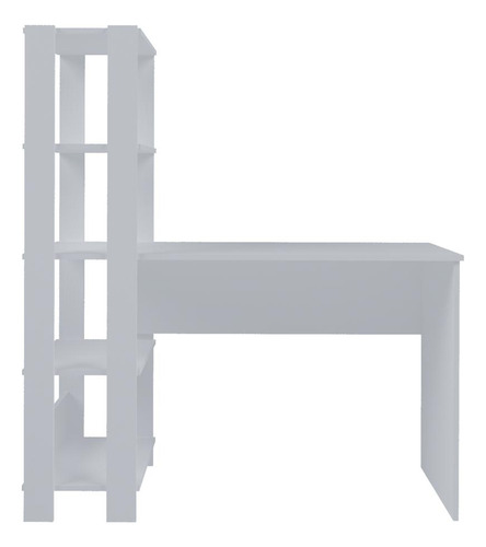 Escrivaninha 120cm Com Estante Lateral Multimóveis Cr25207 Cor Branco