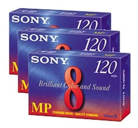 Sony Videocámara Cassettes De 120 Minutos, De 8 Mm (3-pack)