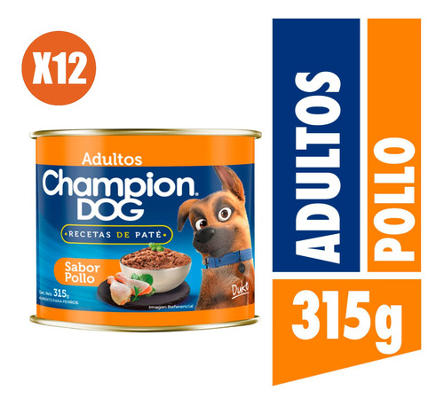 Imagen 1 de 1 de Champion Dog Recetas De Paté Pollo 12x315g