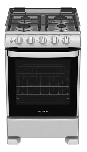 Cocina Multigas Patrick Cp9656ai 4h 55cm Tapa Vidrio Inox