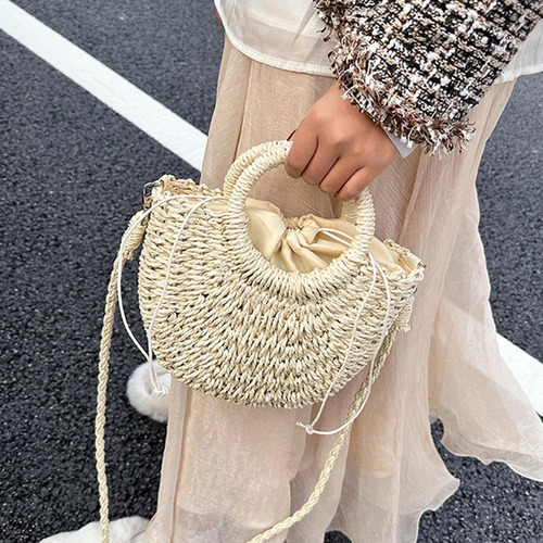 Bolso Bandolera De Playa Tejido A Mano Mujer,verano 2025