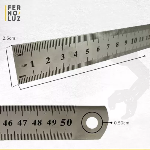 Regla Pie Metalica 50 Cm 20 Pulgadas Inoxidable Profesional