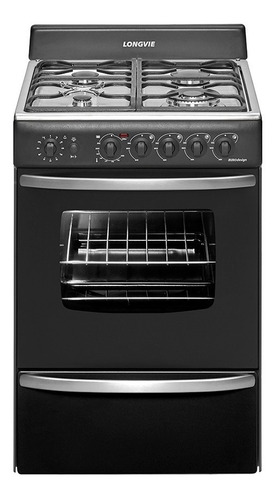 Imagen 2 de 3 de Cocina A Gas Longvie 19501g 56cm Grafito Encendido Una Mano
