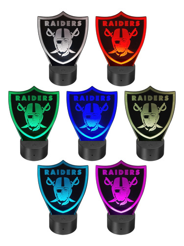 Lámpara Led Las Vegas Raiders Nfl Rgb Personalizada
