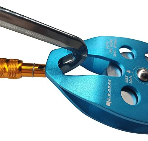 Sepeak Polea De Polea De Rescate Grande De Kn Con Placa O