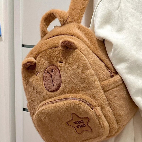 Mochila De Peluche De Capibara Divertida Y Moderna