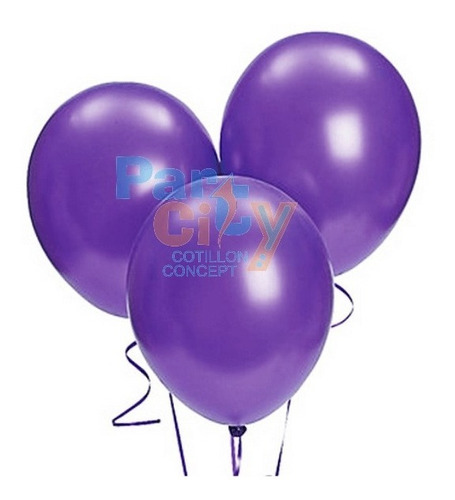 Globos Perlados 9´´ Color Violeta Decoración X50 U