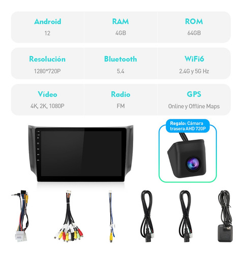 Estéreo 4+64g 4k For Nissan Sentra 2013-2019 Wifi6 Carplay