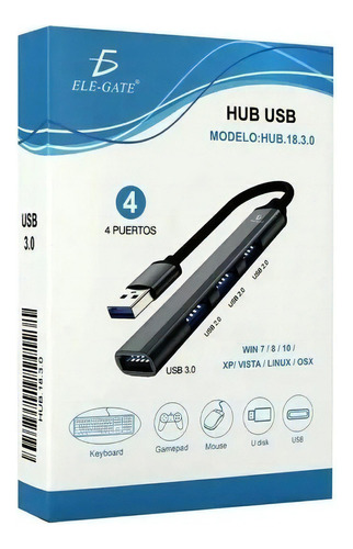 4 Puertos Hub Usb 3.0 Tipo C Win 7/8/10 Xp Linux Osx Laptop