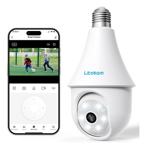 Camara De Seguridad Con Bombilla De 4mp 2.4g, Camara De Segu