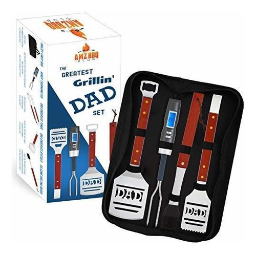 Dad Bbq Grill Set With Carry   - 4-piece Incluye Esp