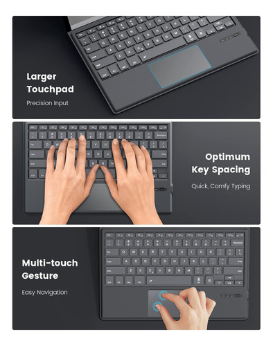 Moko Type Cover Fit Microsoft Surface Pro 7 Pro Pro 3, Para Gris.