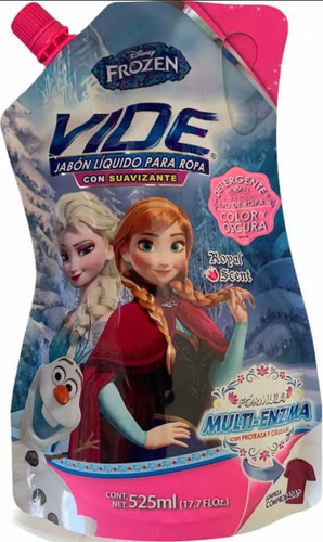 3pza Jabón Líquido P Ropa Vide Frozen Detergente &suavizante