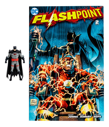 Figura De Acción Mcfarlane Batman Flashpoint 3'' + Cómic