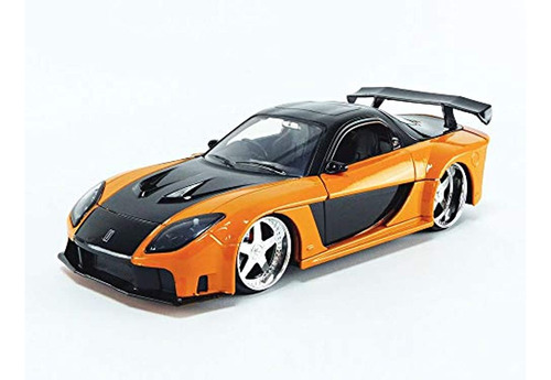 Carro De La Película Fast & Furious Mazda Rx-7 Color Naranja