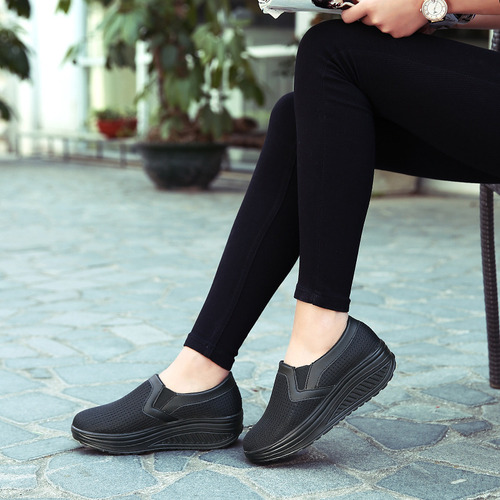 Zapatos Casuales Transpirables De Suela Gruesa Para Mujer