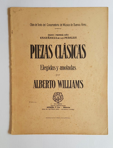 Piezas Clásicas, Año Preparatorio, Alberto Williams