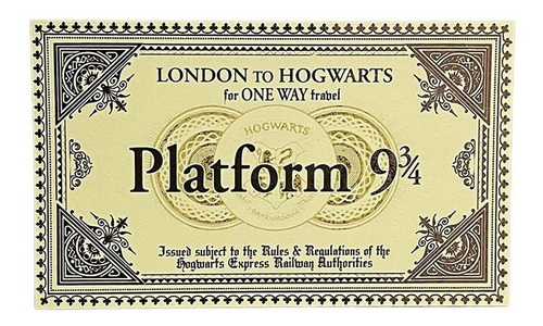 Boleto Ticket Tren Harry Potter Plataforma 9 3/4 Replica!