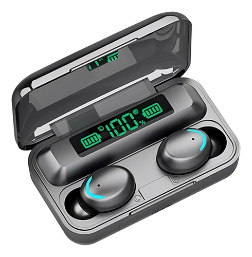 Audifonos In-ear Inalambricos F9-5 MRESXSERM Bluetooth Tactil Cancelacion De Ruido Color Negro Con Luz Led