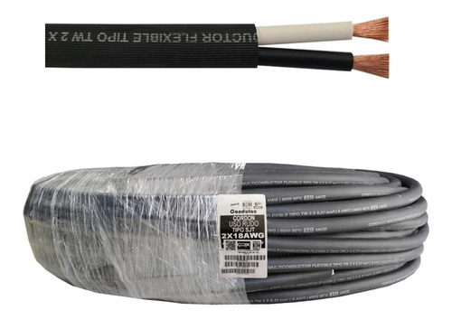 Cable Uso Rudo 2 X 18 Cobre X 10 Metros