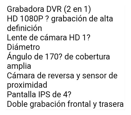 Grabadora Dvr Con Cámara De Reversa Y Sensor De Reversa.
