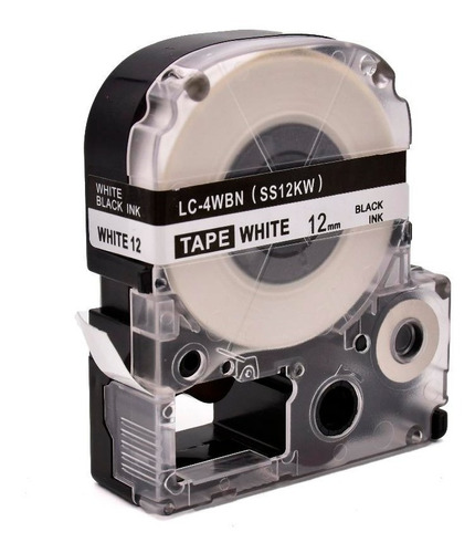 Cinta Rotulador Epson Lw300-400 Blanco/negro Lk-4wbn 12mmx9m
