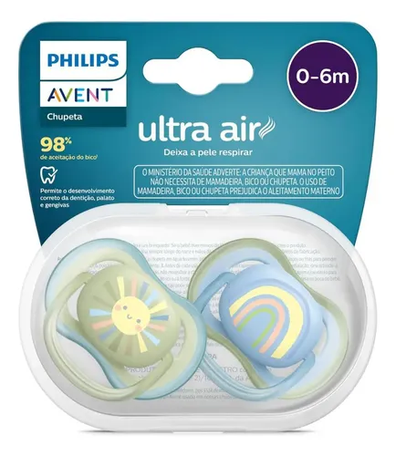 Chupeta Ultra Air 0 À 6 Meses 2 Unidades Scf085/58