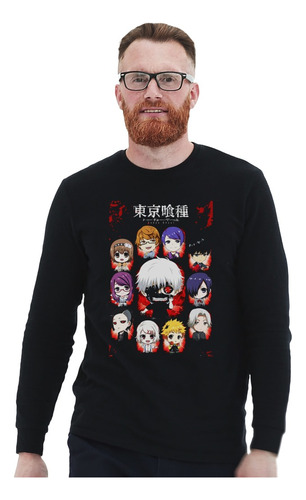 Polera Ml Tokyo Ghoul Comic Personajes Anime Impresión Direc