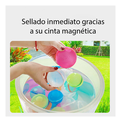 Globos De Agua Reutilizable, Autosellable Magnética 6 Piezas