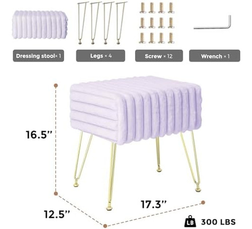 Taburete Otomano, Reposapiés, Taburete De Maquillaje Con Est