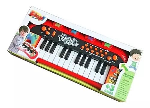 KIT PIANO INFANTIL MUSICAL 2 UND BRINQUEDO PIANINHO TECLADO SONS PARA  MENINO E MENINA 22 TECLAS (2 AZUIS)