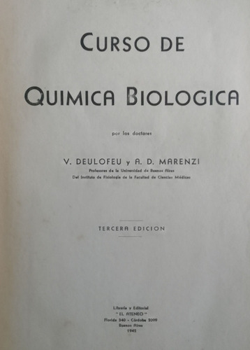 Curso De Quimica Biologica- Deulofeu - Marenzi- Tapa Dura