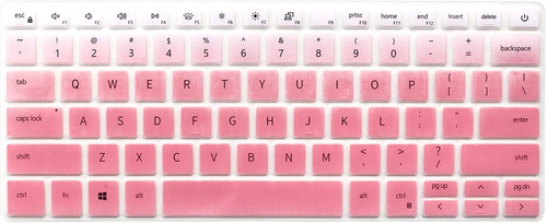 Protector Teclado Rosa Blanco Degrade Para Dell Inspiron 13