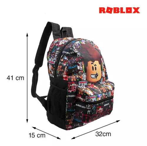 Mochila Escolar Bolsa Infantil Roblox Jogo Meninos Costas