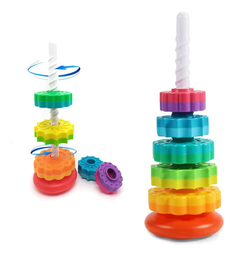 Luckfuture Spinning Rainbow Circle, Baby Spinning Toy, Premi