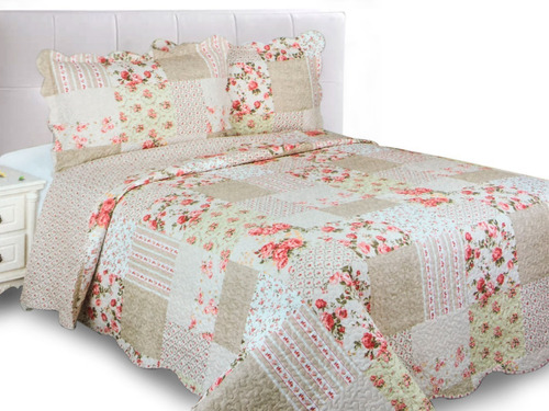 Colcha Floral Doble Vista, Queen Size. Dormireal