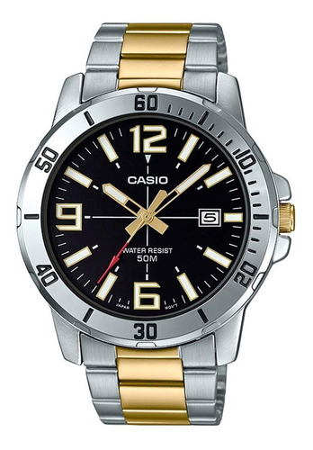 Reloj Casio Hombre Mtp-vd01sg-1b, Acero, Combinado,natacion