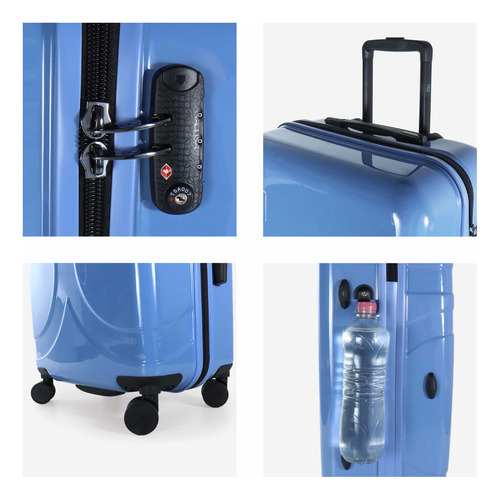 Maleta Mediana Cloe Unisex Rígida 24 Candado Tsa Color Azul