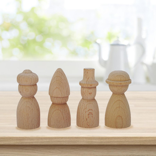 2 X 4 Uds. De Muñecos Con Clavija De Madera, Juguetes Para