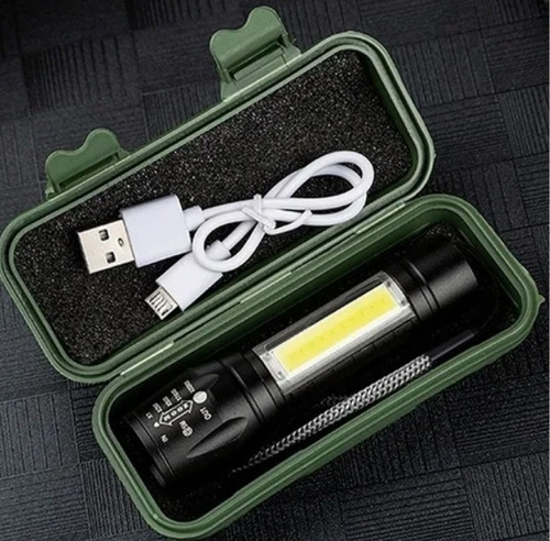 Imagen 4 de 4 de Linterna Recargable De Carga Usb, Con Zoom