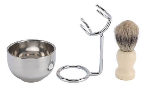 Juego De Brochas De Afeitar Con Soporte De Acero Inoxidable,