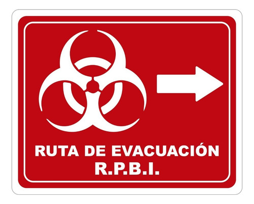 Señalamientos Seguridad Protección Civil Calibre 40 Color Ruta Evacuación Rpbi Derecha