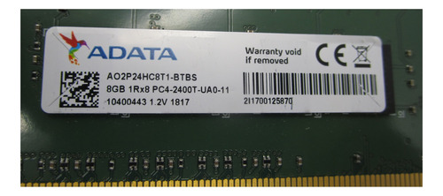 Memoria Ram Adata 8gb 1rx8 Pc4-2400t-ua0-11 Ddr4 Dimm (Usado)
