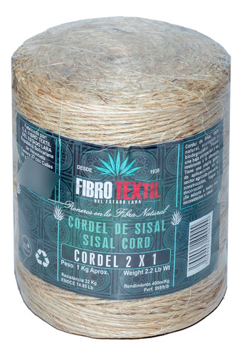 Mecate De Sisal 2x1 1kg Marca Fibro Textil