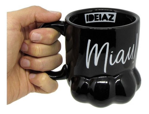 Imagem 3 de 7 de Caneca 3d Pata De Gato Miau 300ml - Gatinha - Ideiaz