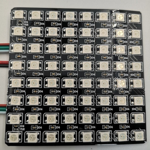Matriz Panel 64 Leds Rgb Ws2812b 8x8 Ip30 Flexible Esp32